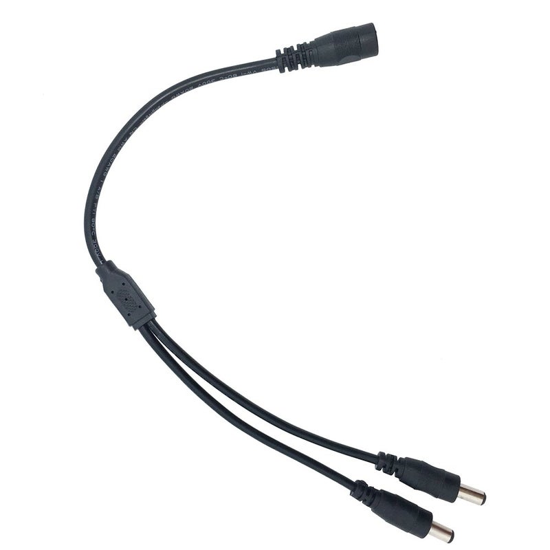 Litever Power Splitter, 2 Way, 1 Female Jack to 2 Male Plugs, 5.5mm x 2.1mm, 1:2, Y Adaptor Copper Cable, for CCTV Camera & LED Strip Lighting Power Supply Connector - Image 1